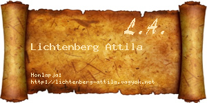 Lichtenberg Attila névjegykártya